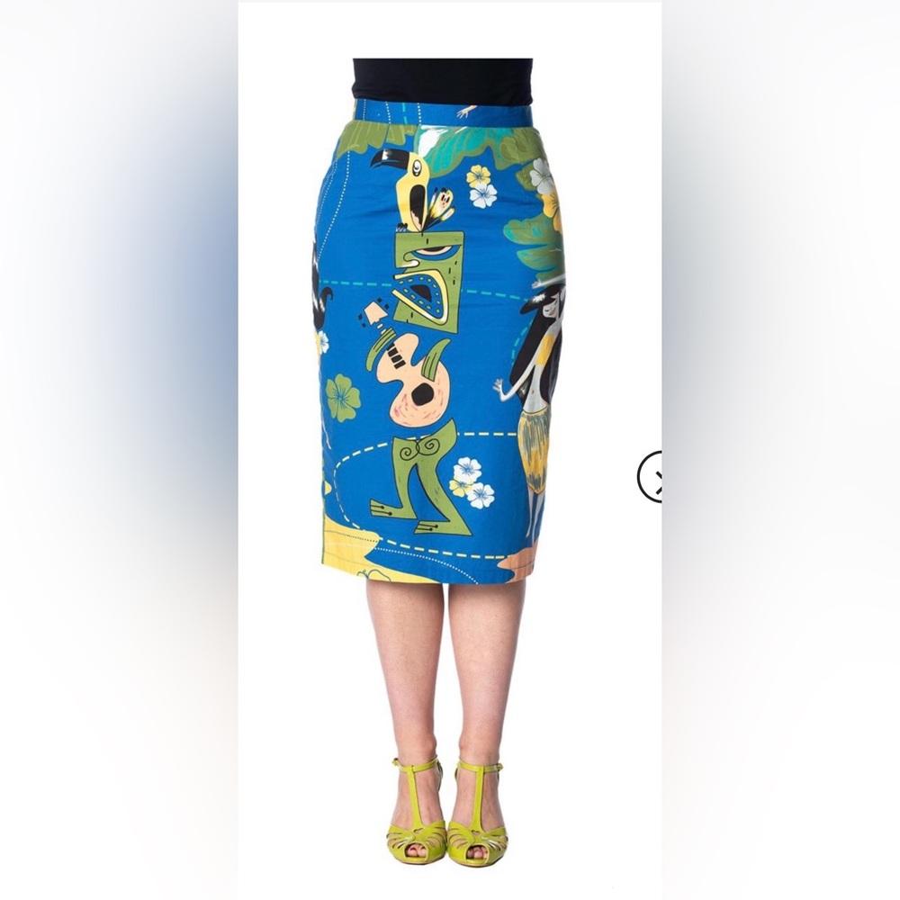 Banned Retro Tiki Print Skirt